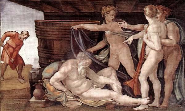 Michelangelo Buonarroti Drunkenness of Noah oil painting picture